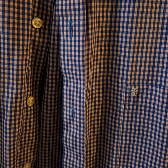 Long sleeve blue and white checkered izod - Picture 2 of 4